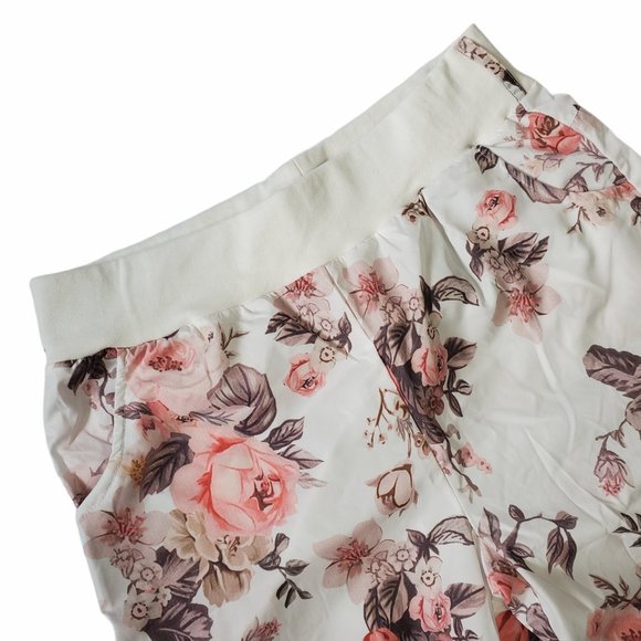 Pants - Women's Floral Lightweight Elastic Cuff Pants